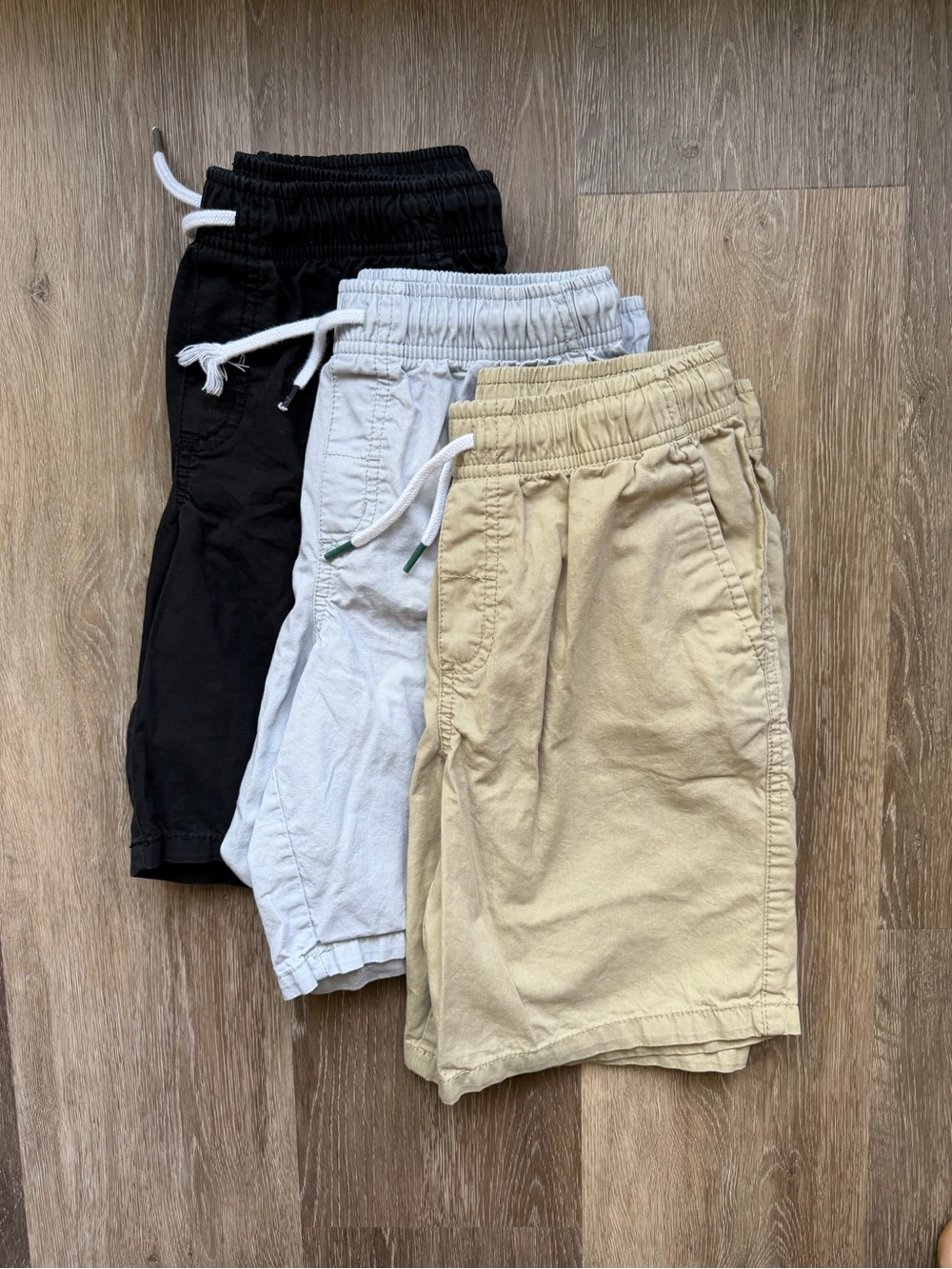 Cat & Jack Boy's Elastic-Waist Shorts in Black, Light Gray, and Khaki